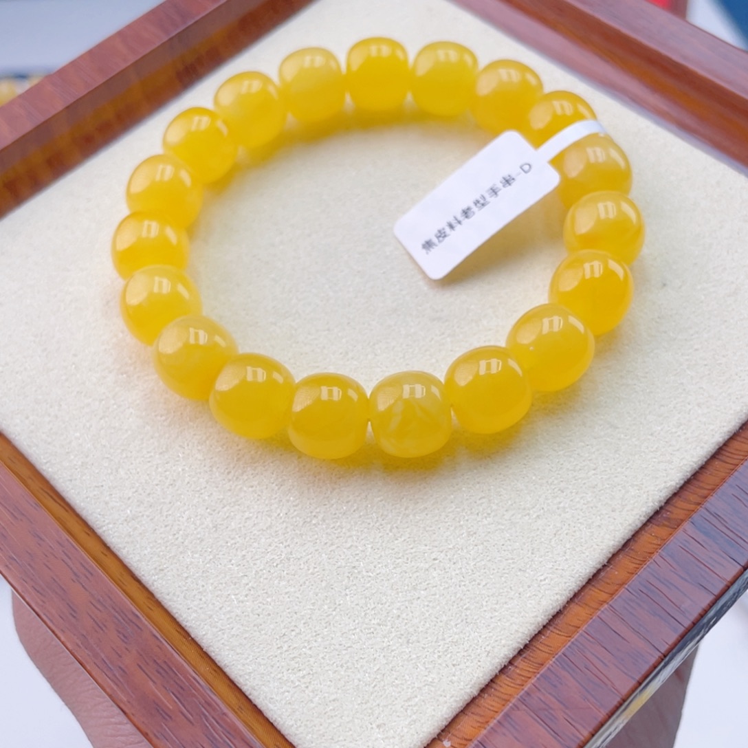 蜜蜡未镶嵌手链蜜蜡手串19.5克