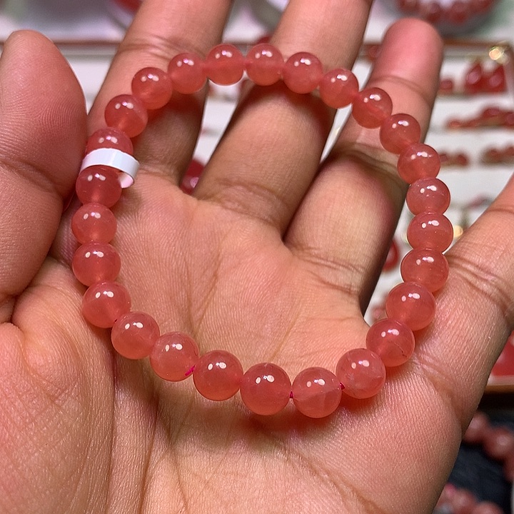 菱锰矿（红纹石）手串未镶嵌7m