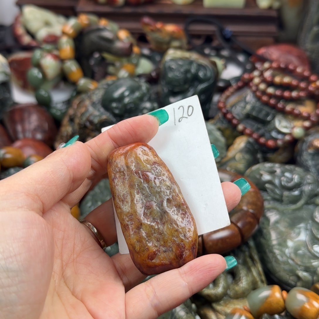 岫岩河磨玉（透闪石质玉）手把未镶嵌