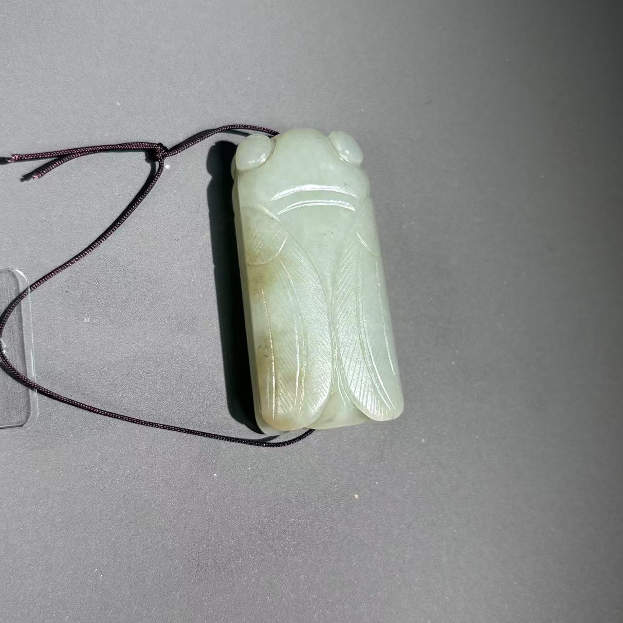 清代和田玉蝉挂件1