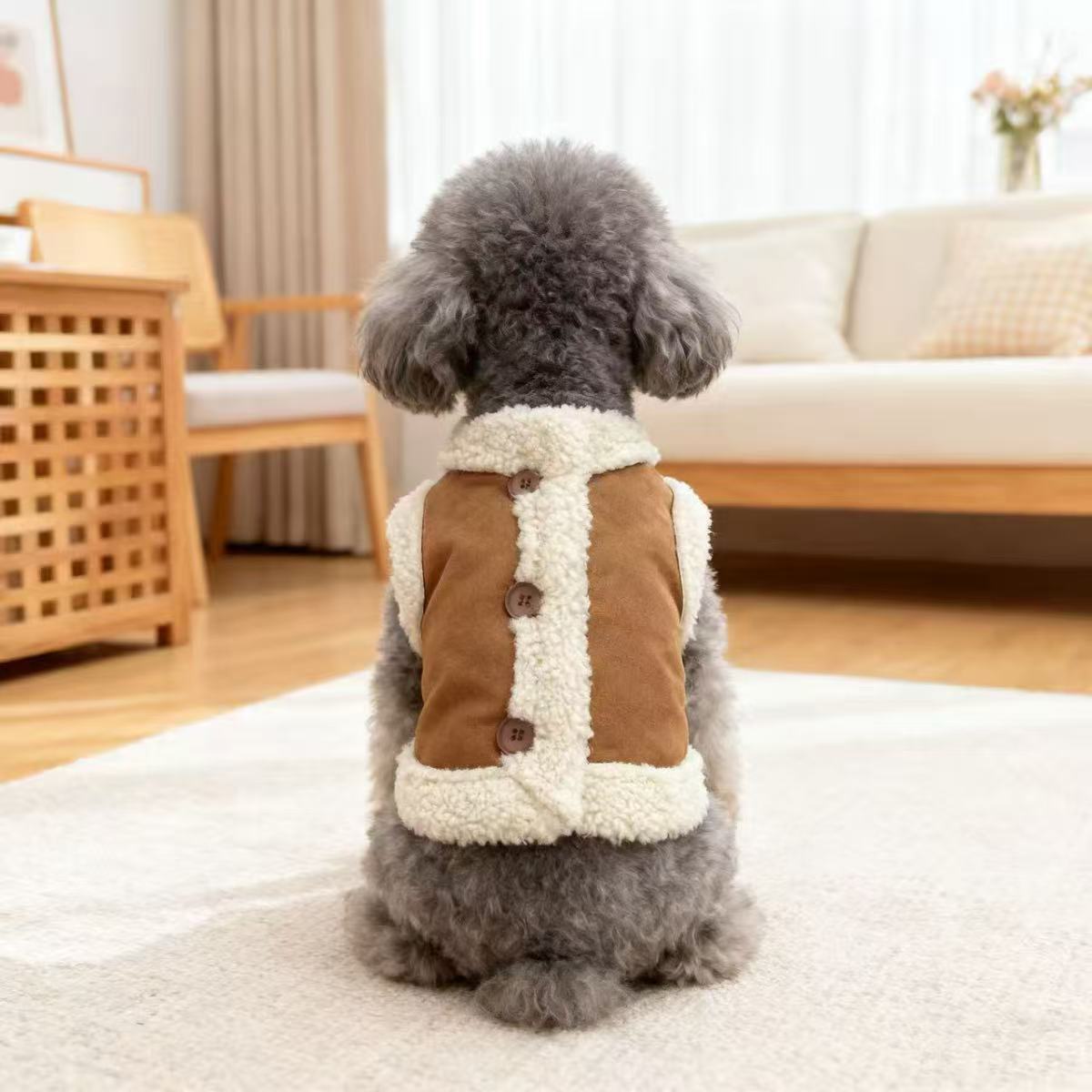 狗狗猫咪羊羔毛马甲秋冬新款韩系加绒保暖背心棉衣