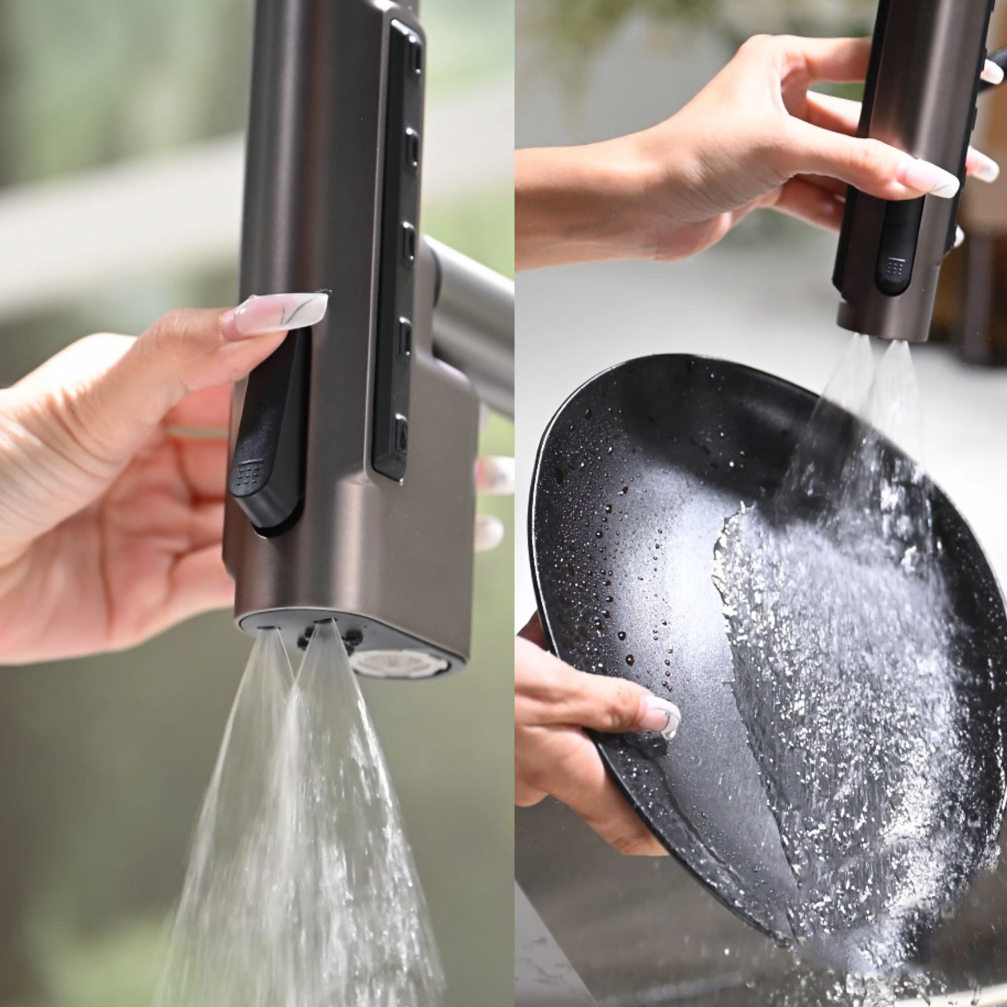 英图9941-2 抽拉伸缩万向多功能厨房冷热水洗菜盆水槽龙头