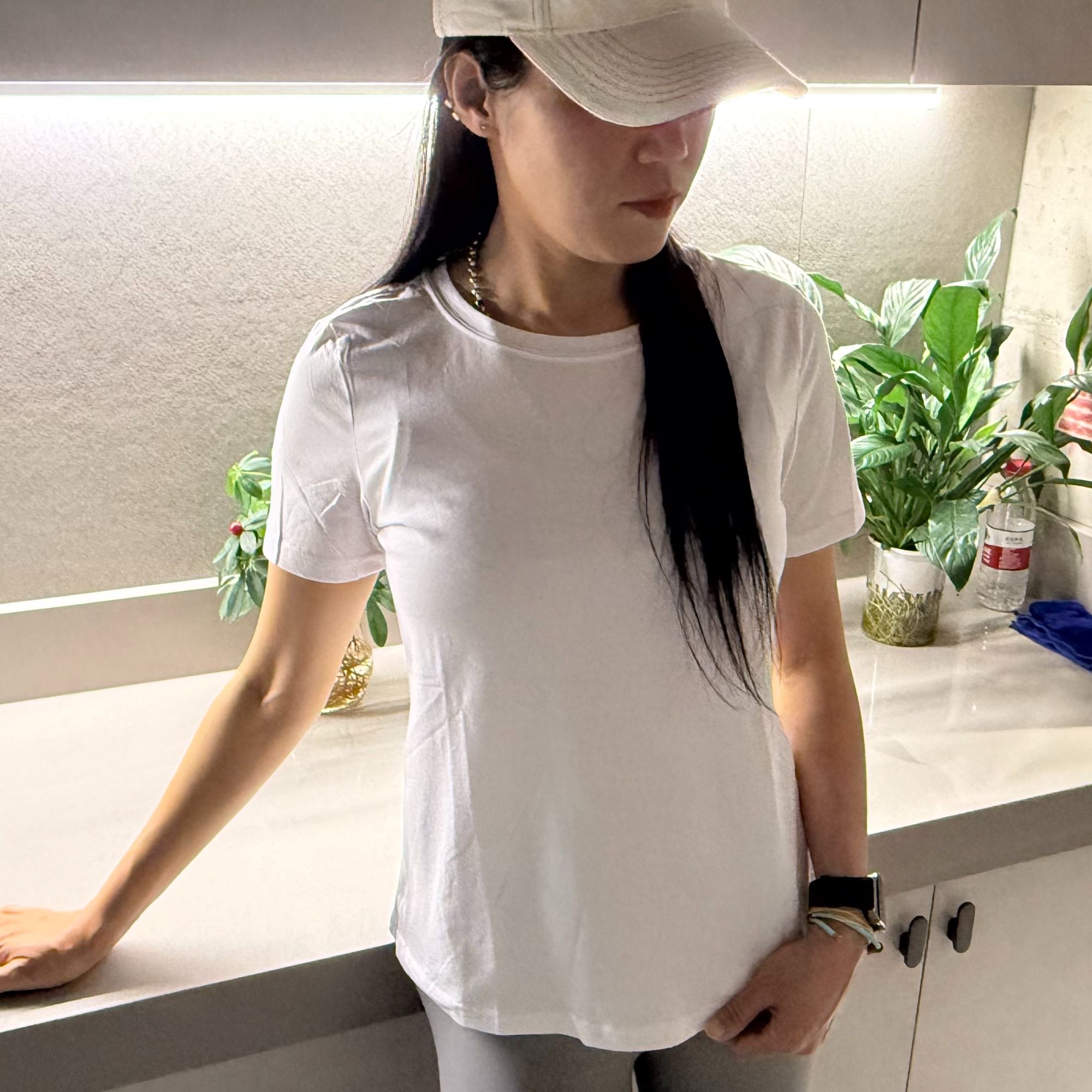 纯色宽松型透气短袖圆领T恤女士女款（拍一发二）