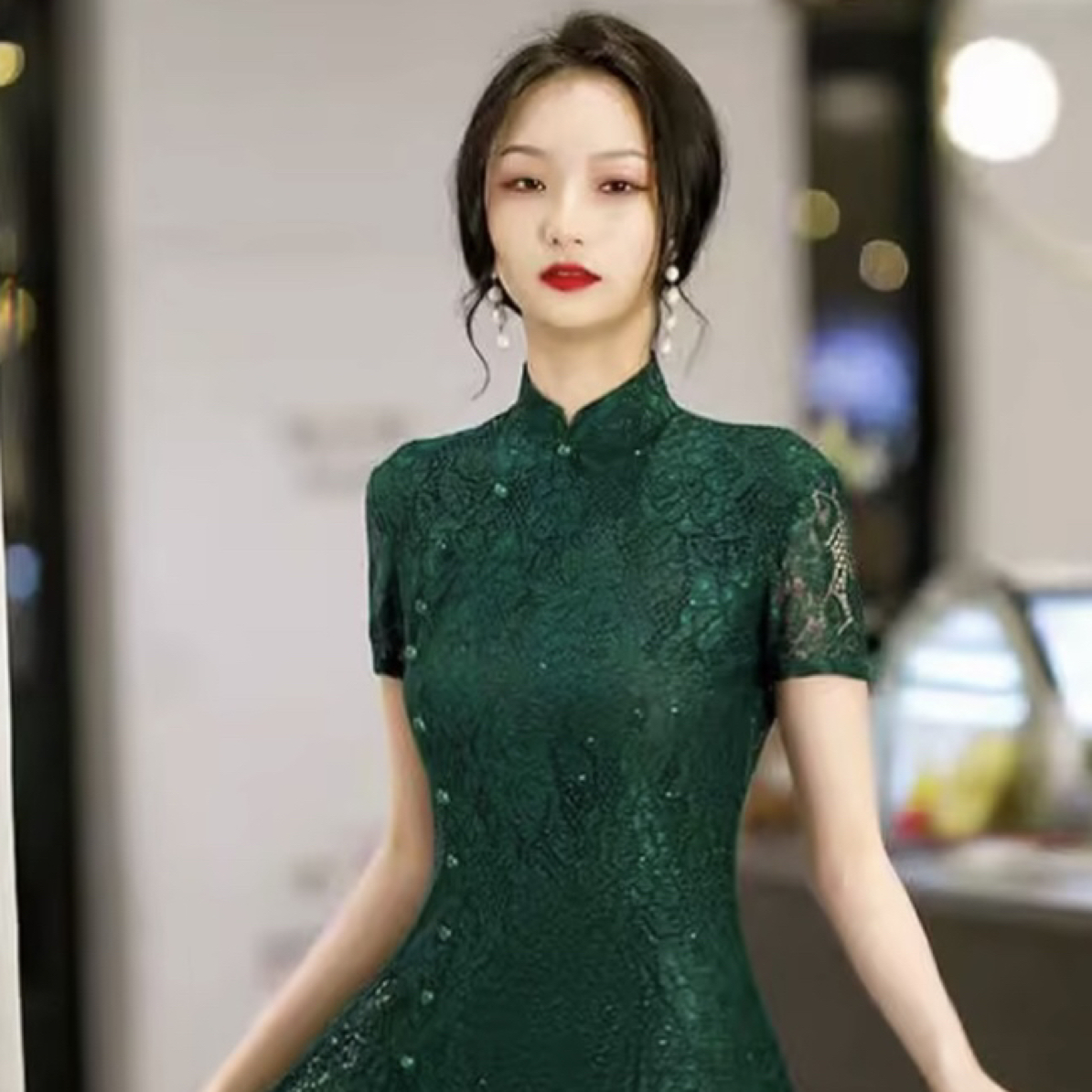 9078-高档大气奥黛旗袍年新款夏款宽松显瘦改良轻奢旗袍