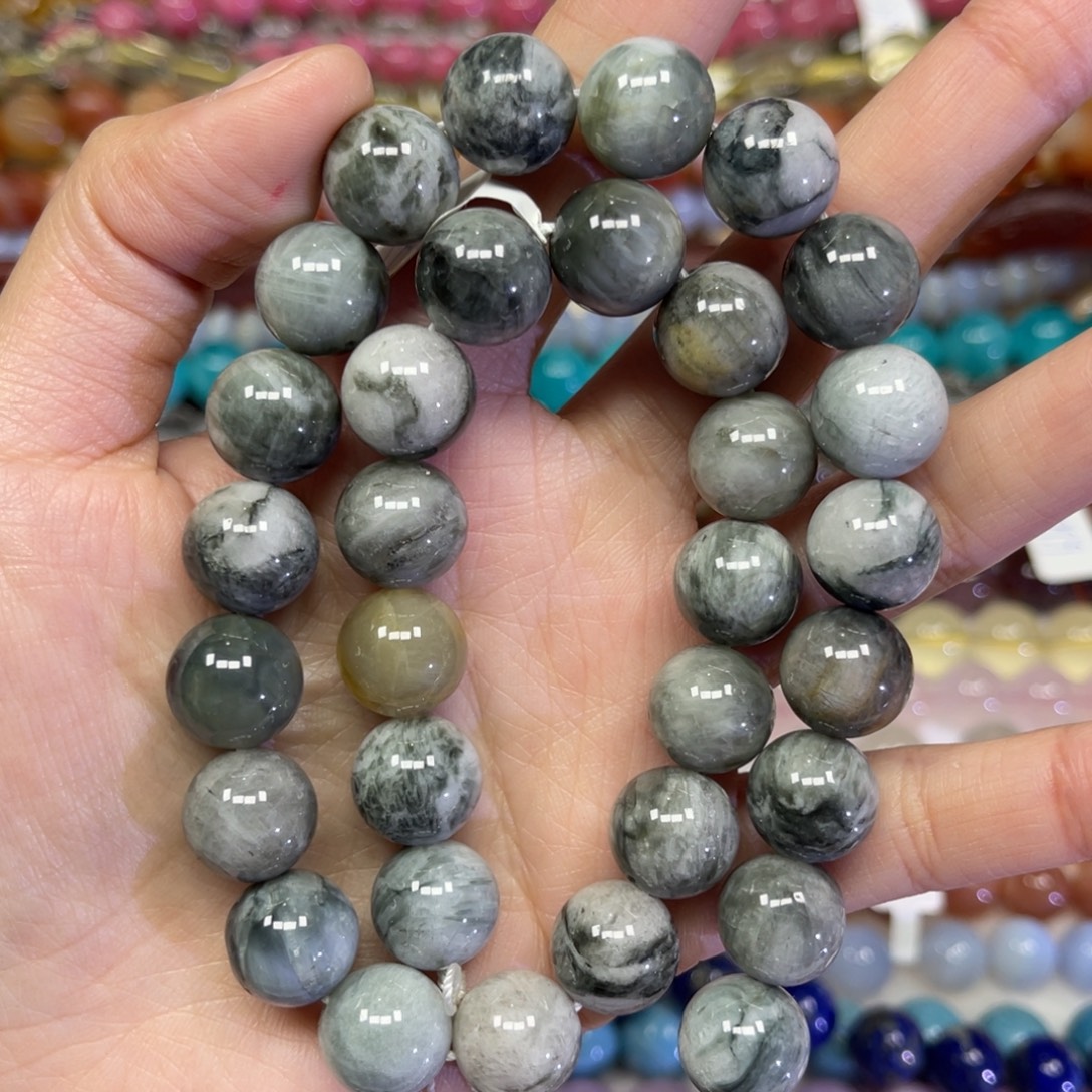 玛瑙/玉髓散珠天然鹰眼石卡12.5长条38厘米