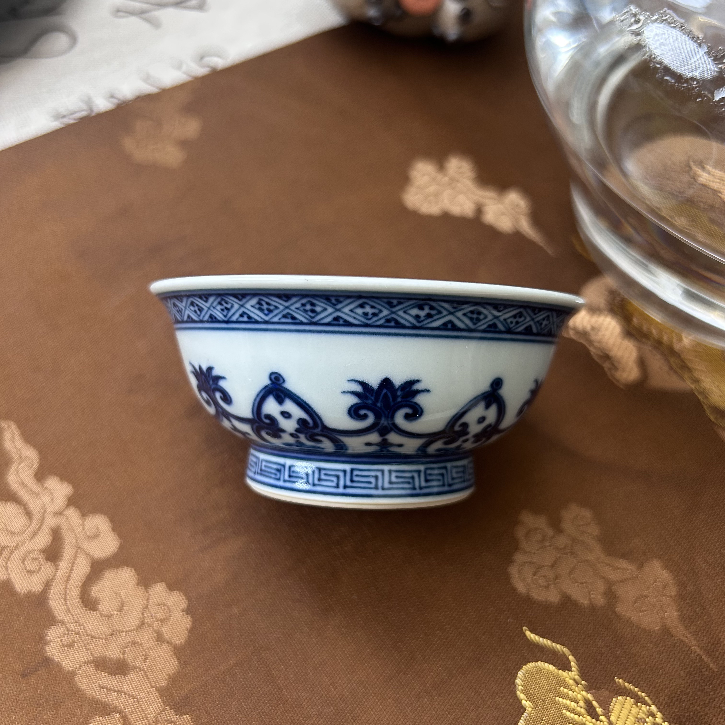 记石柴窑仿明葫芦纹高足杯60ml