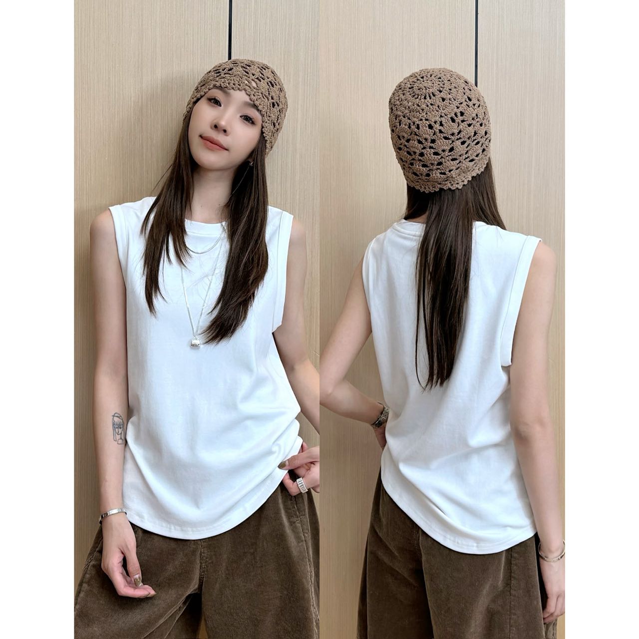 小静静一会【舒适打底背心】2025新款层次感舒适基础上衣 2311A1840