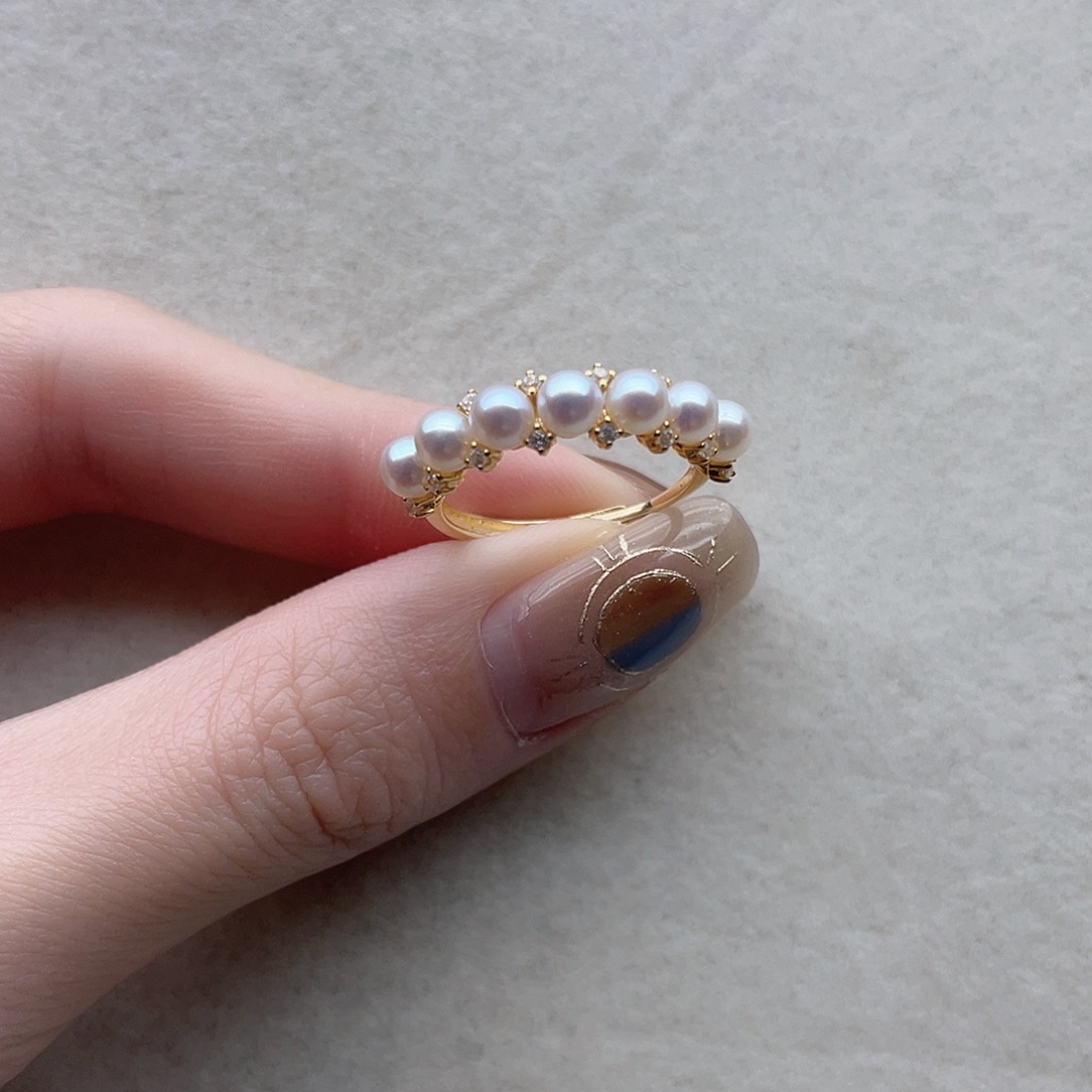 银S925镶嵌淡水珍珠戒指29