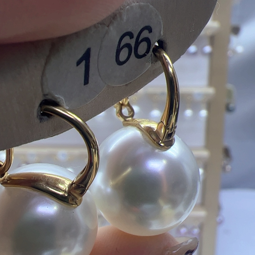 淡水珍珠耳饰18K金镶嵌