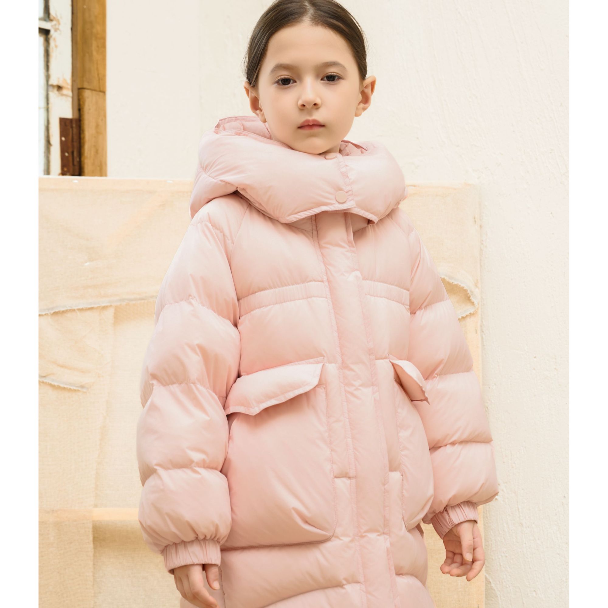 中长款厚款男女均可纯色女羽绒服时尚保暖加厚童装77979