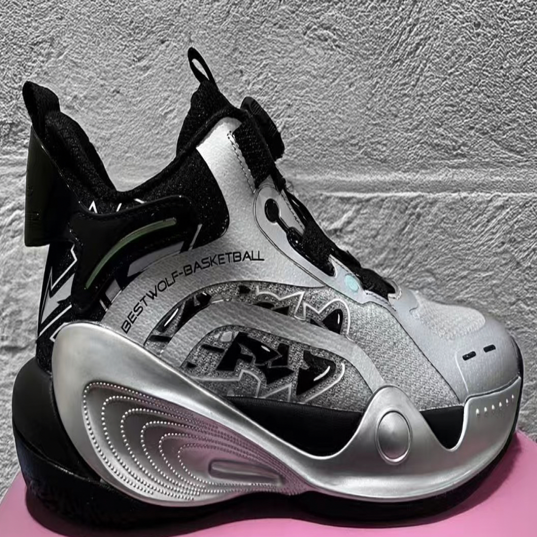 训练蓝球鞋旋钮设计网面透气防滑耐磨减震专业运动中大童男女童