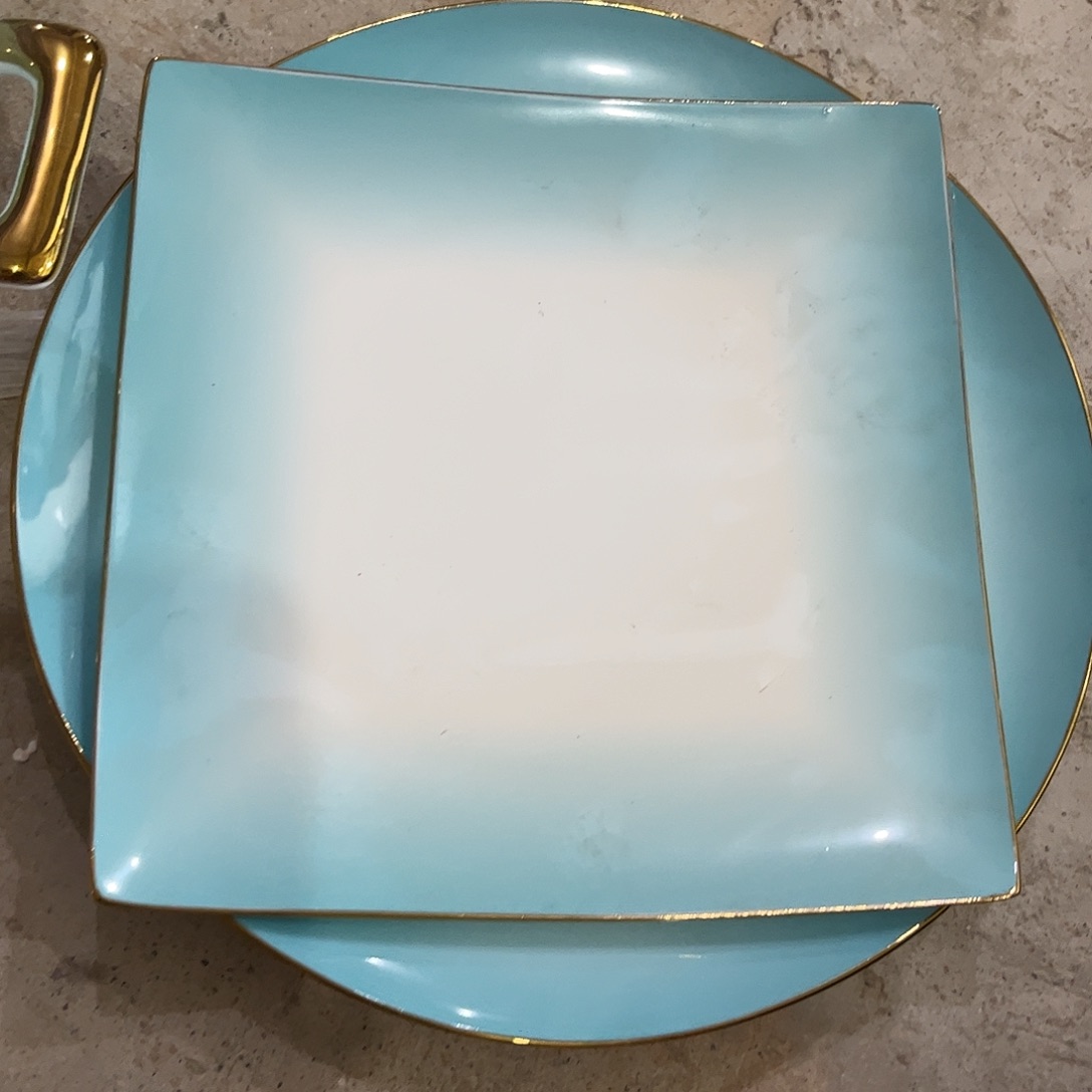 瓷片十寸加一个八寸方盘蓝色