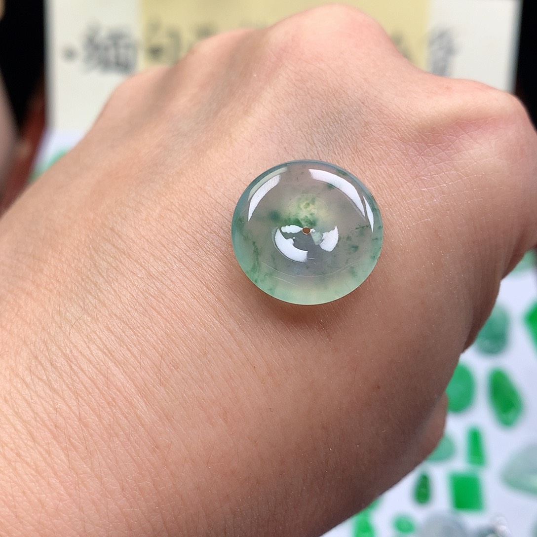 翡翠裸石缅甸天然A货翡翠冰种平安扣