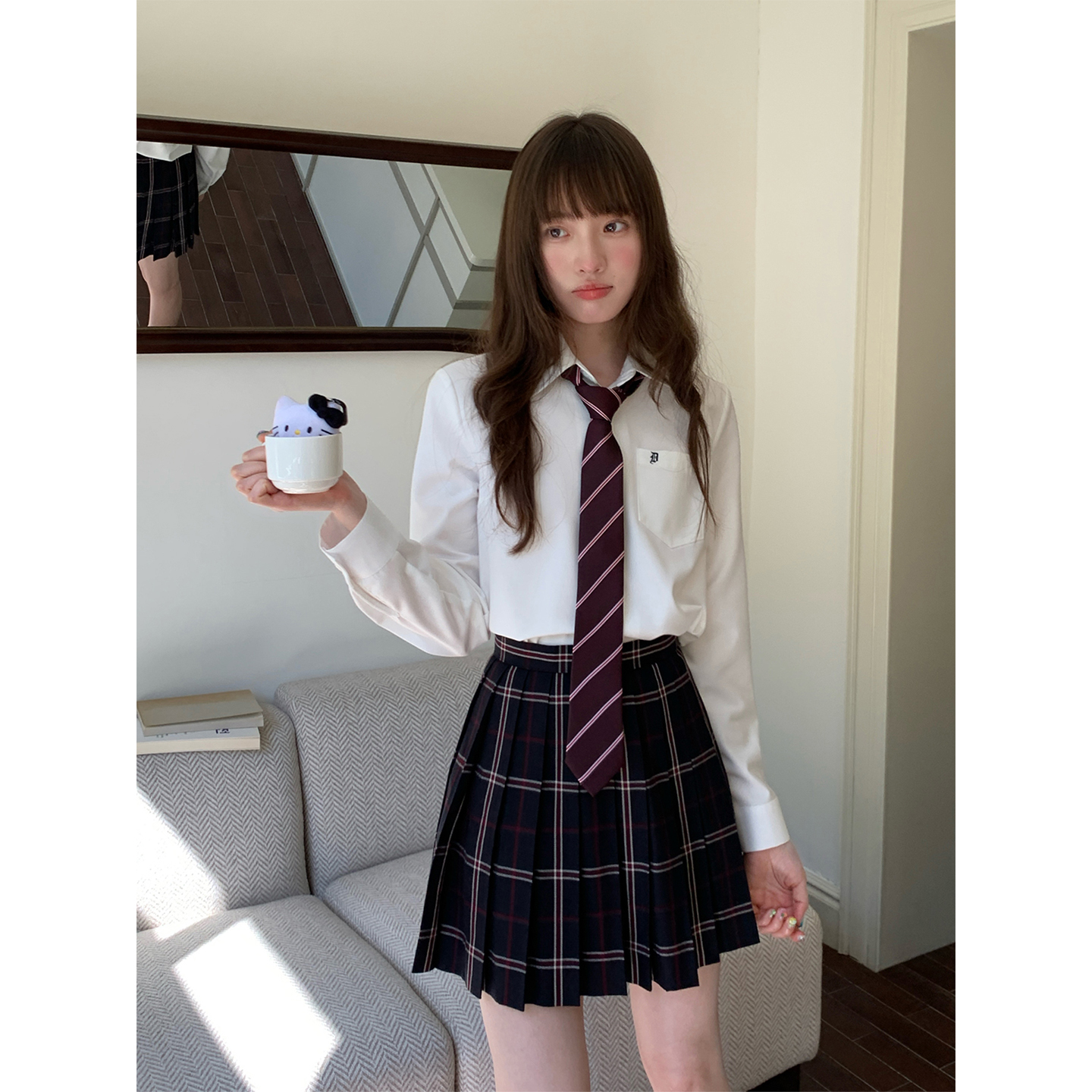 东京岁时记jk秋季新款长袖衬衫格裙女小个子校服短裙日系制服套装