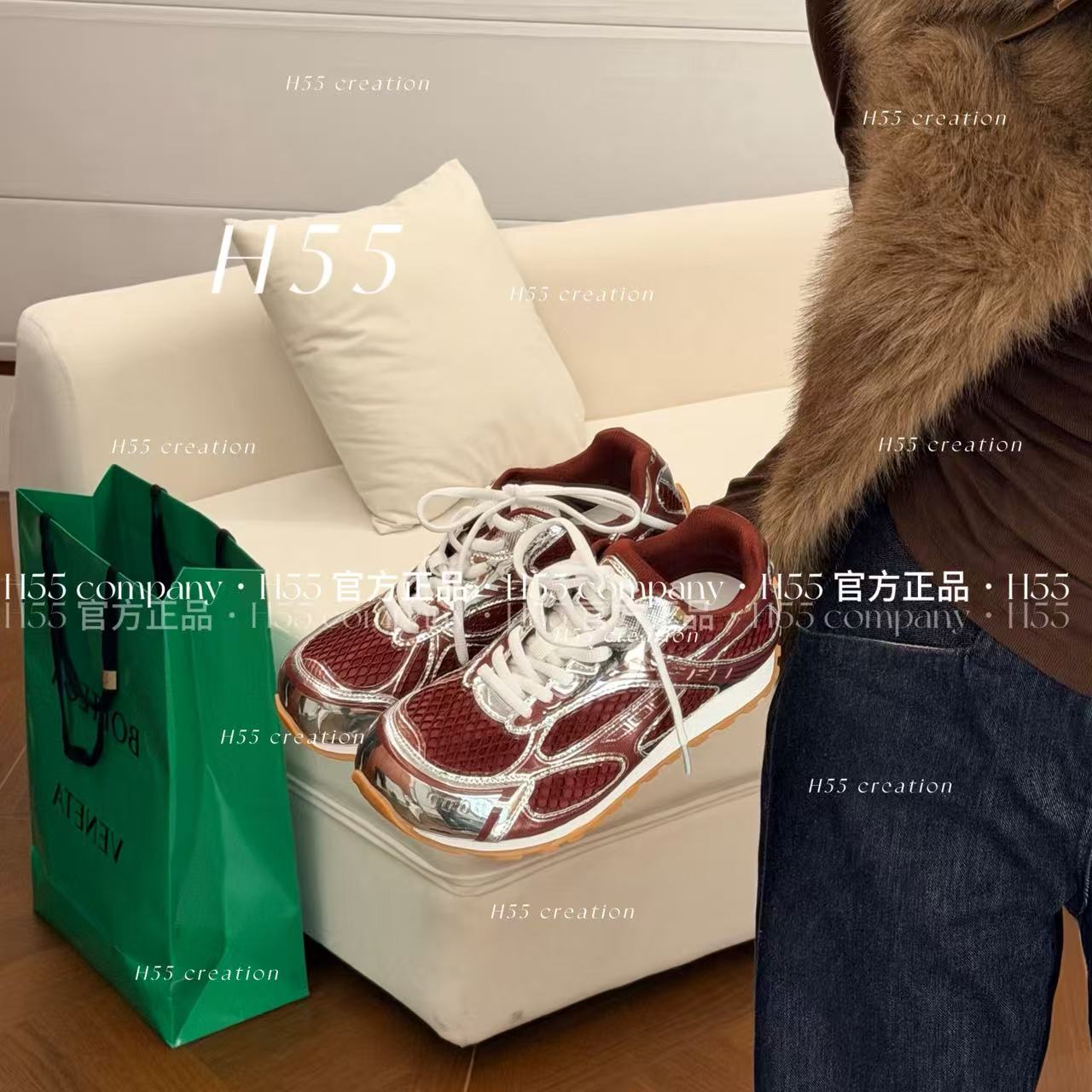26ss/丹麦旧时光“赤霞珠”慢跑阿甘鞋4cm25-3157【X】