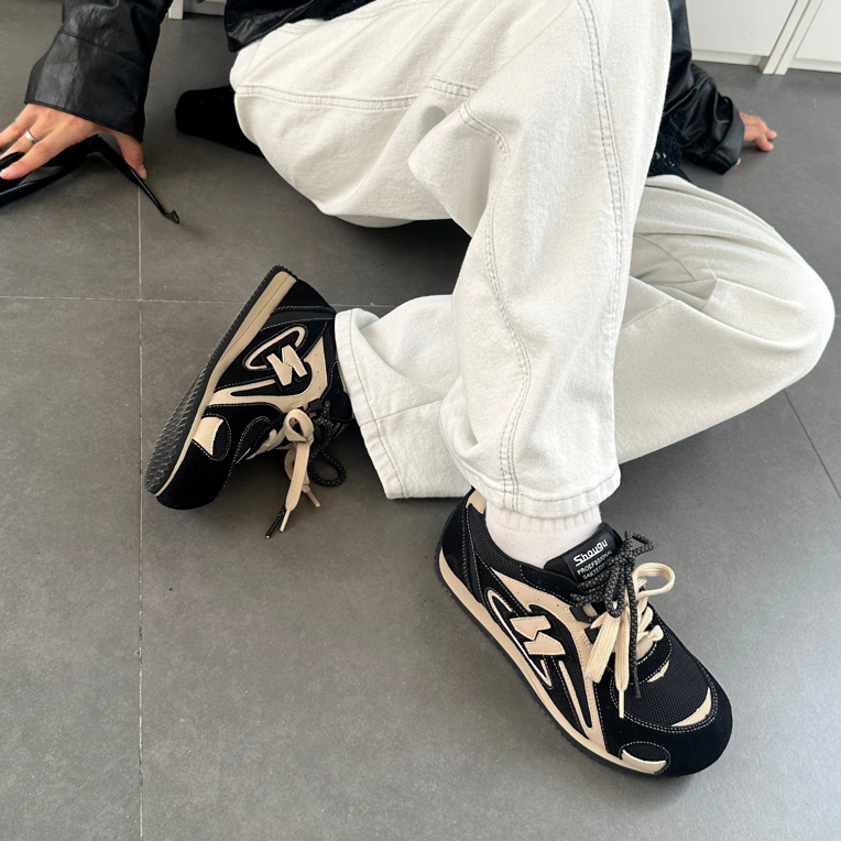 德训鞋透气增高缓震时尚休闲鞋高街运动港风韩版真皮板鞋女2026新