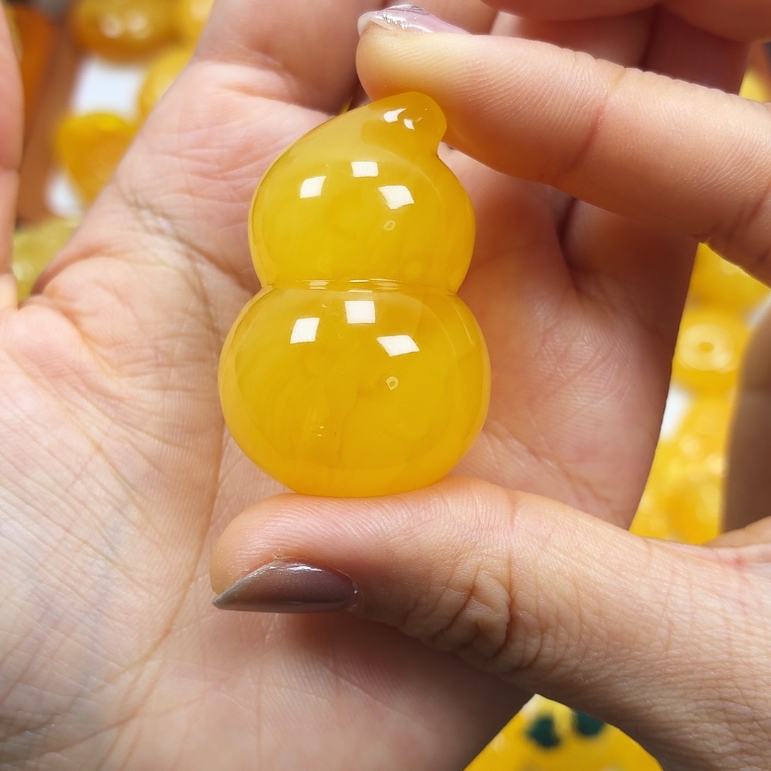 蜜蜡未镶嵌颈饰焦皮浓蜡妖花葫芦