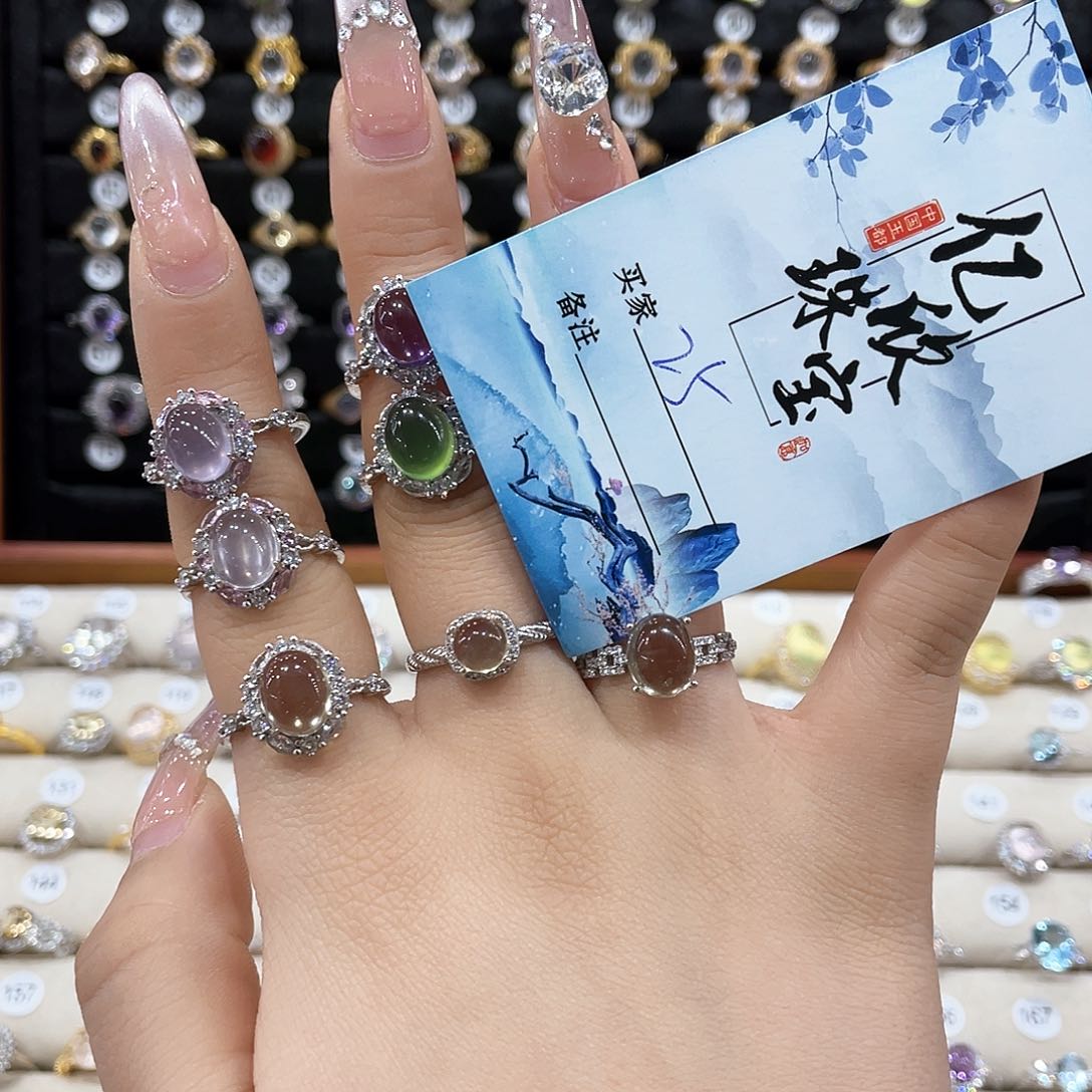 黄晶戒指女银S925镶嵌安****?戒指25