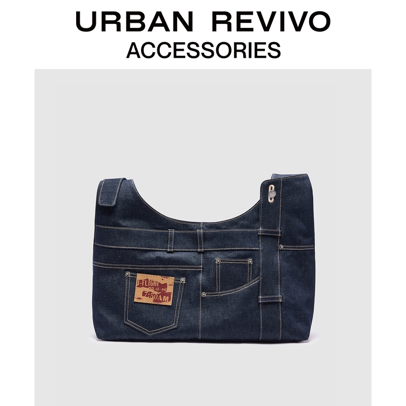URBAN REVIVO2025冬季新款女士时尚解构单肩斜挎包UAYB50177