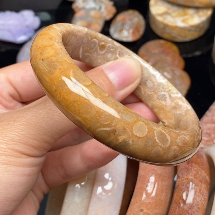 硅化珊瑚（珊瑚玉）手镯未镶嵌60