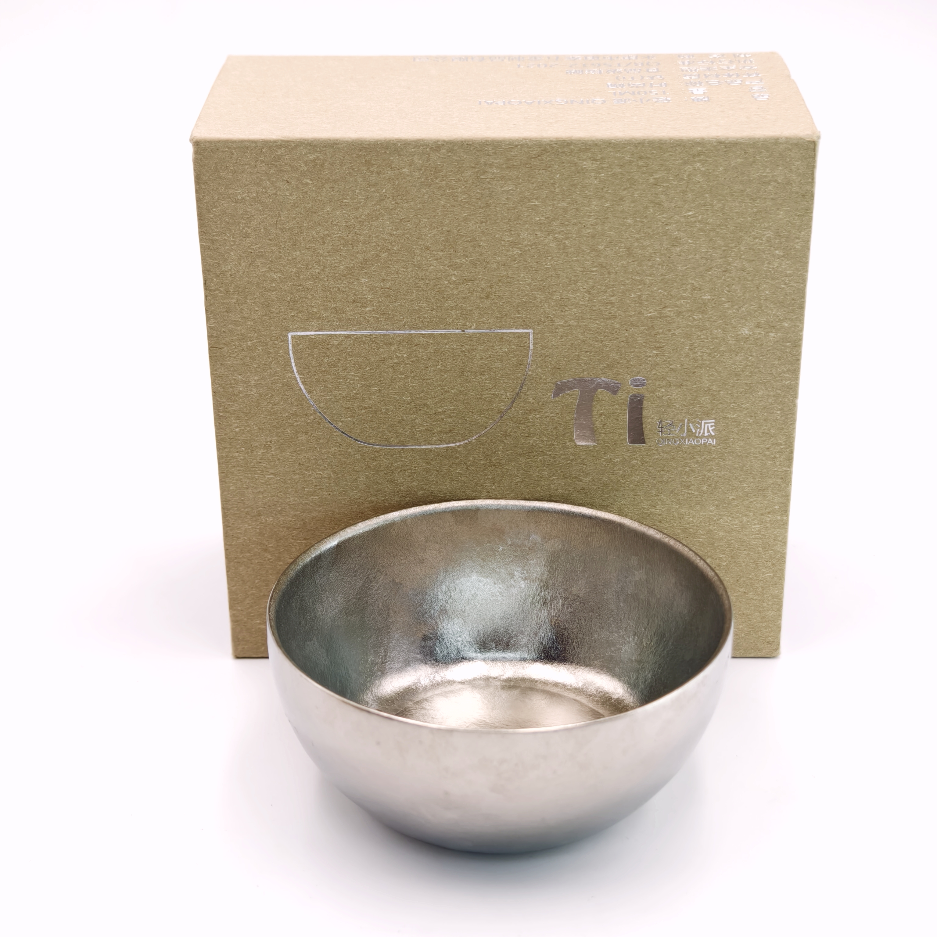 【原装正品】日式纯钛碗银色钛碗