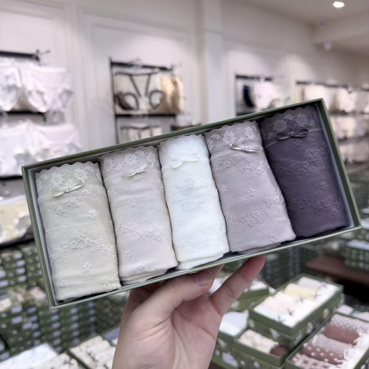 【5条装】中高腰休闲纯色提花透气女三角内裤舒适F022