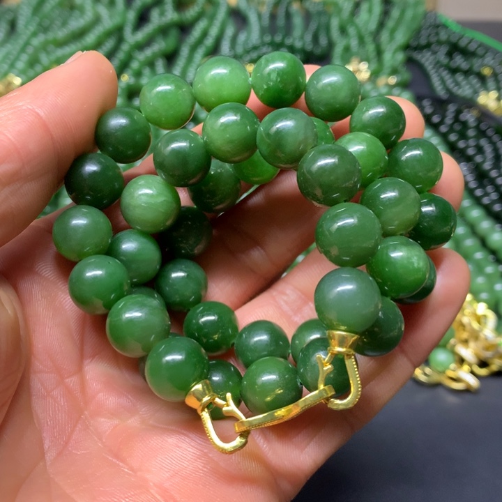 和田玉（碧玉）项链未镶嵌12mm