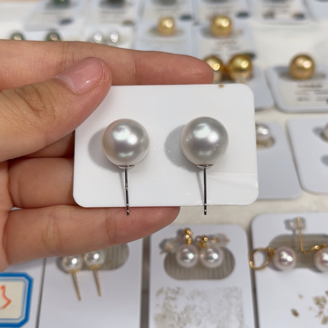 海水珍珠澳白18K金镶嵌12-13mm