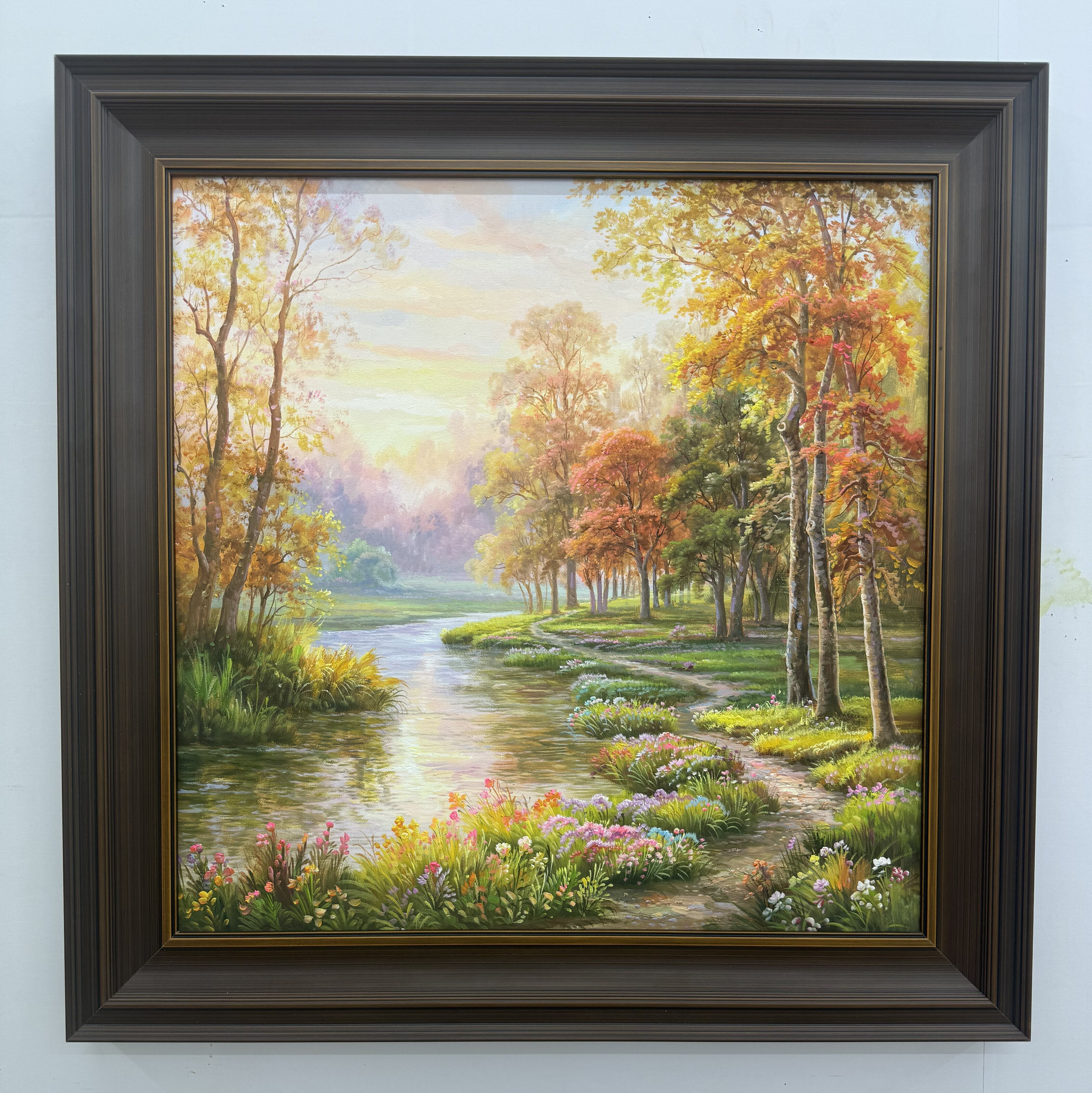 手绘金秋十月风景油画风景油画适用于客厅卧室玄关餐厅装饰挂画