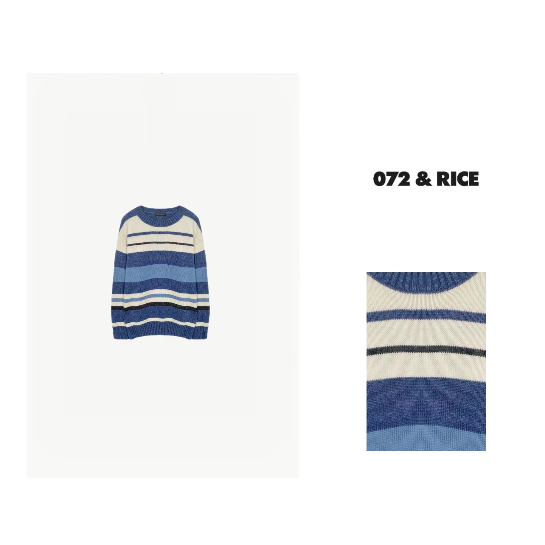 072 & RICE【复古主义】100羊毛 秋季圆领长袖针织上衣 HF160 FF126
