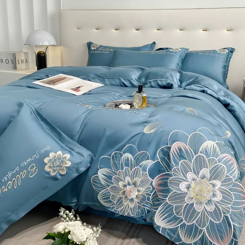高档被套床上用品清凉可拆洗凉感轻奢春季床品四套件