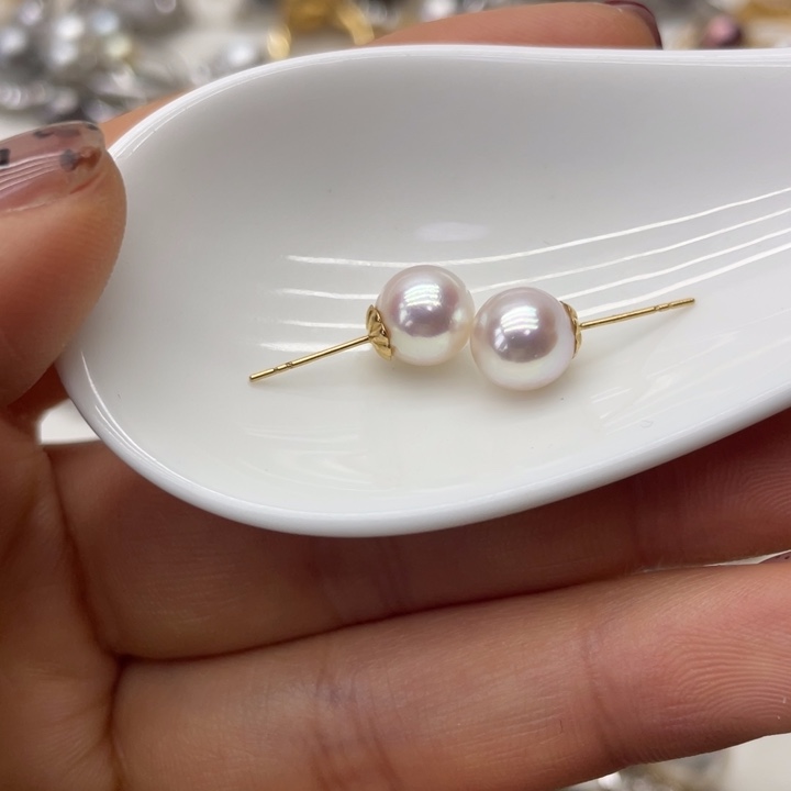 海水珍珠耳饰18K金镶嵌