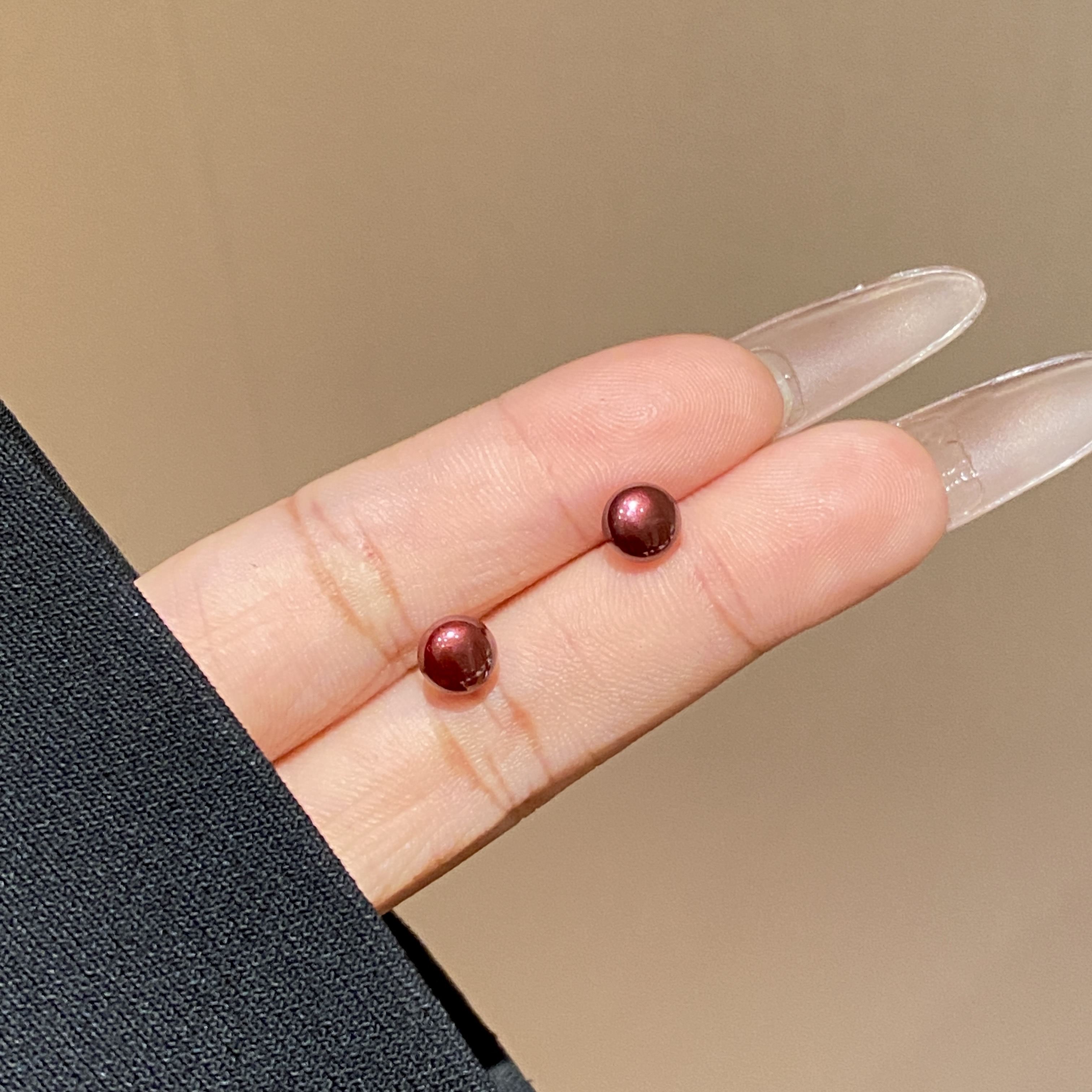  【巴比伦玫瑰】养耳洞安哥拉红轻奢气质耳钉A3934