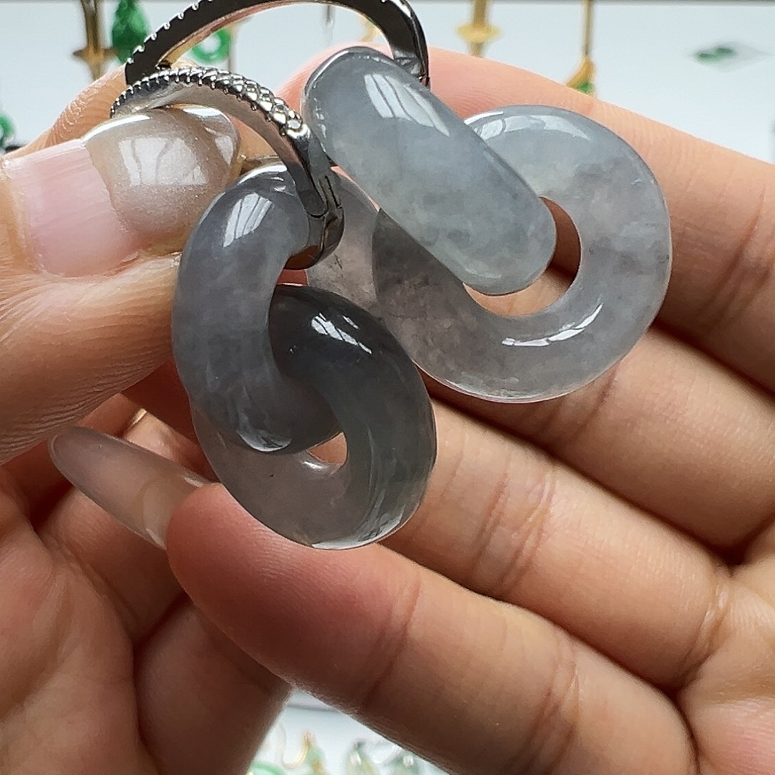 翡翠银S925镶嵌耳饰天然缅甸A货翡翠