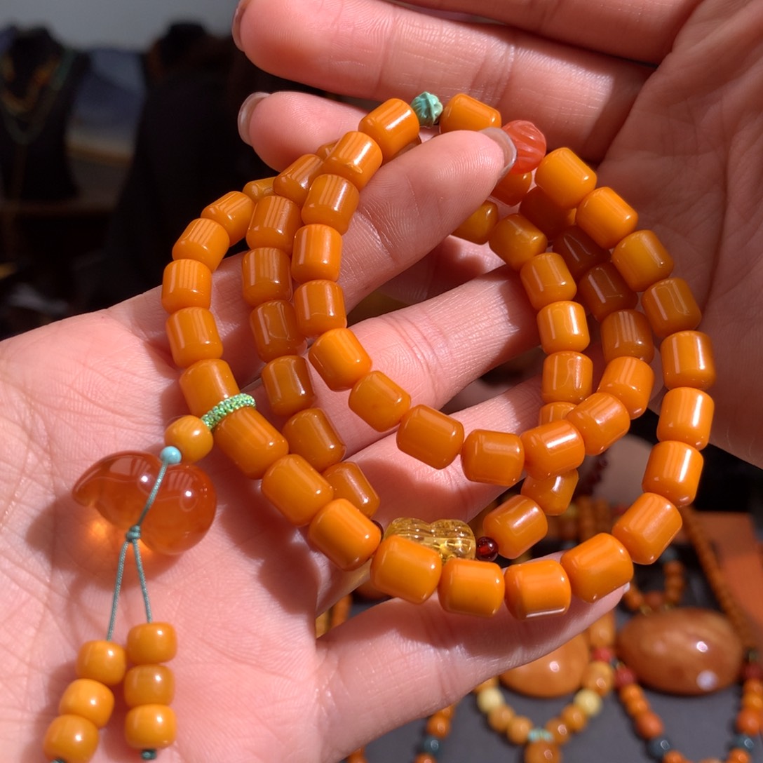 蜜蜡手串未镶嵌天然