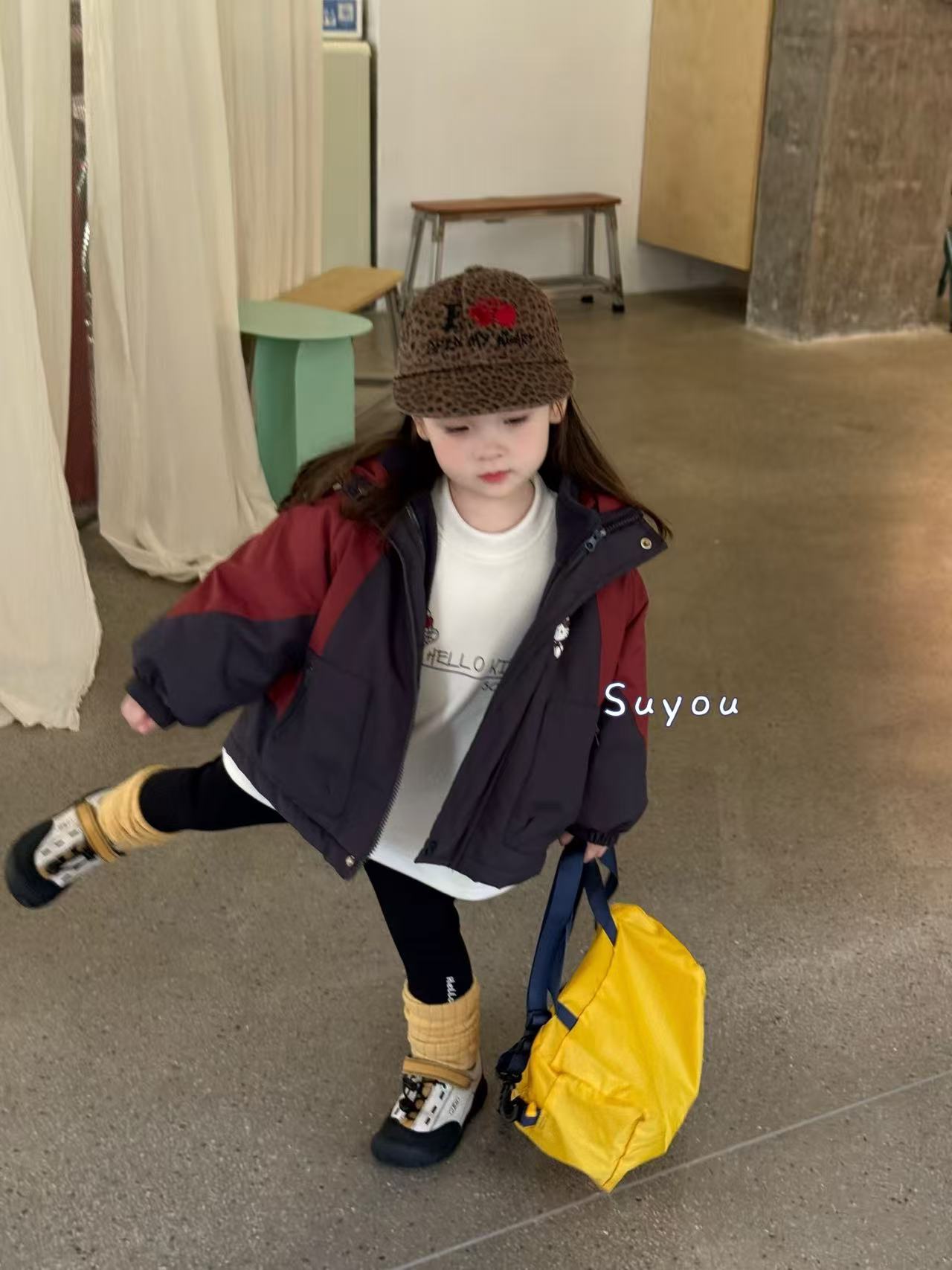 苏右女童羽绒冲锋衣两件套分开穿2件套时尚百搭加厚洋气2025新款