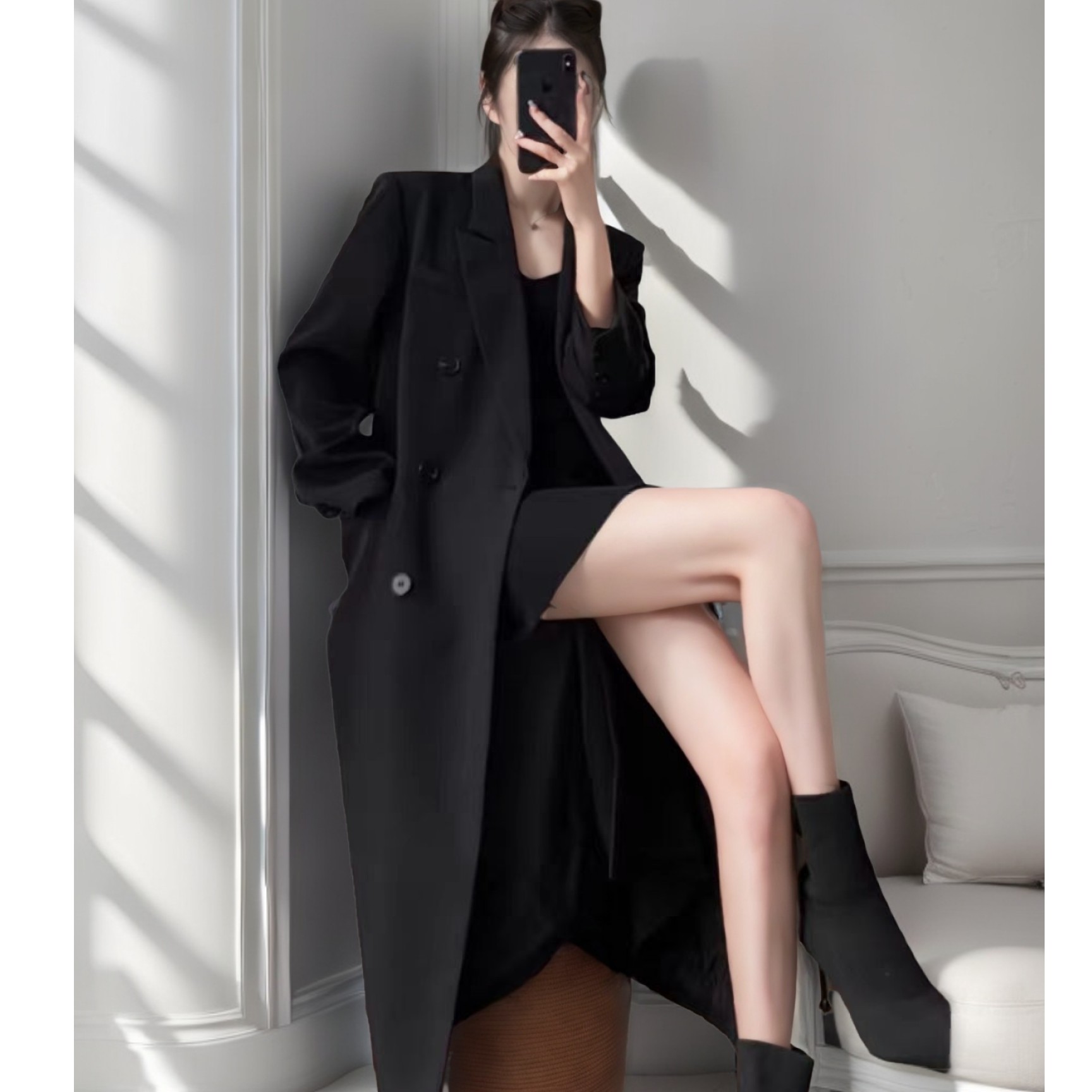 可可儿家高级感御姐范气质长款西服外套66126