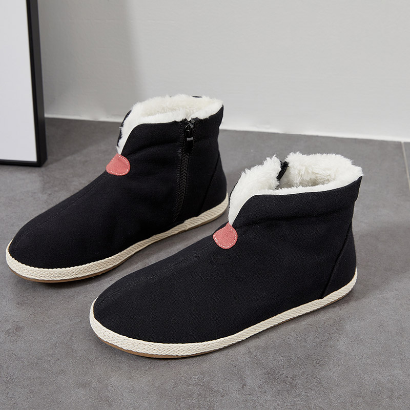 BUYUTANG/布语堂男女冬季加绒加厚保暖防滑高帮棉布鞋拉链雪地靴