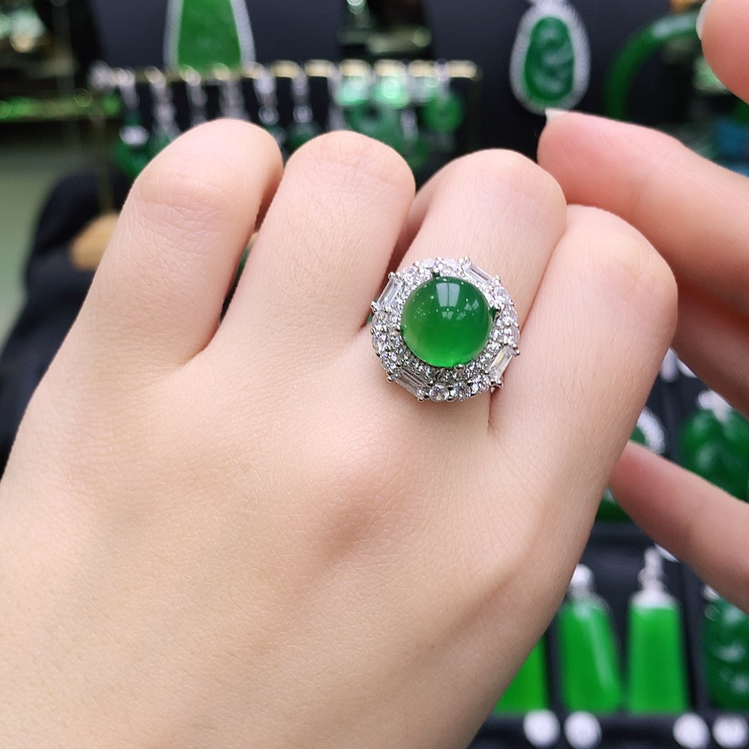 玛瑙/玉髓戒指银S925镶嵌