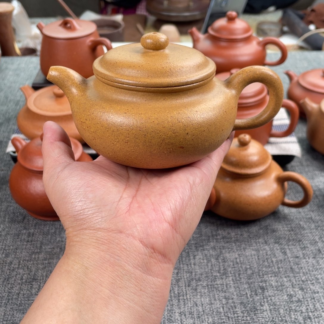 紫砂茶壶黄金段仿古全手30目240