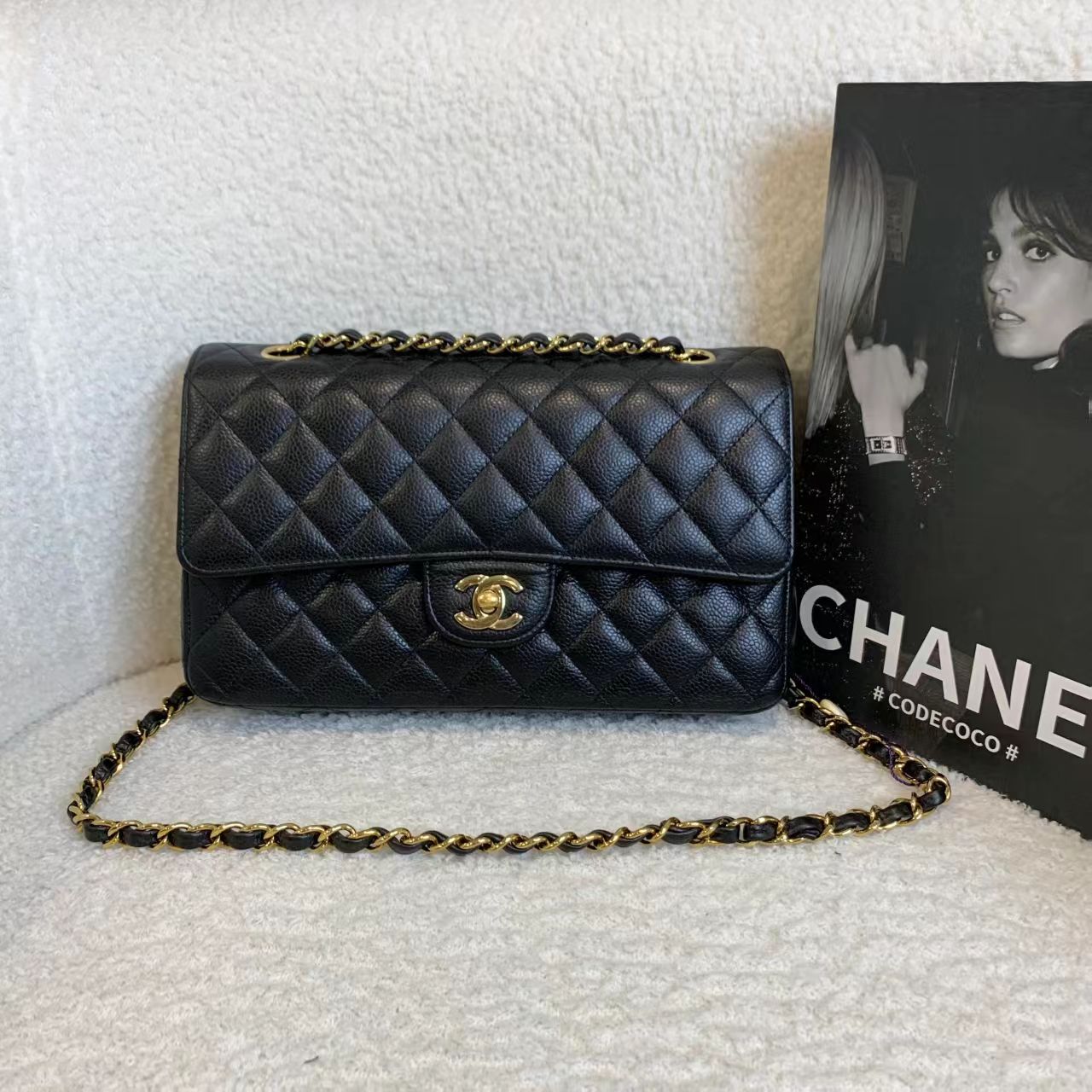 99新 Chanel/香奈儿 订金黑金cf中号/12期免息/代卖服务