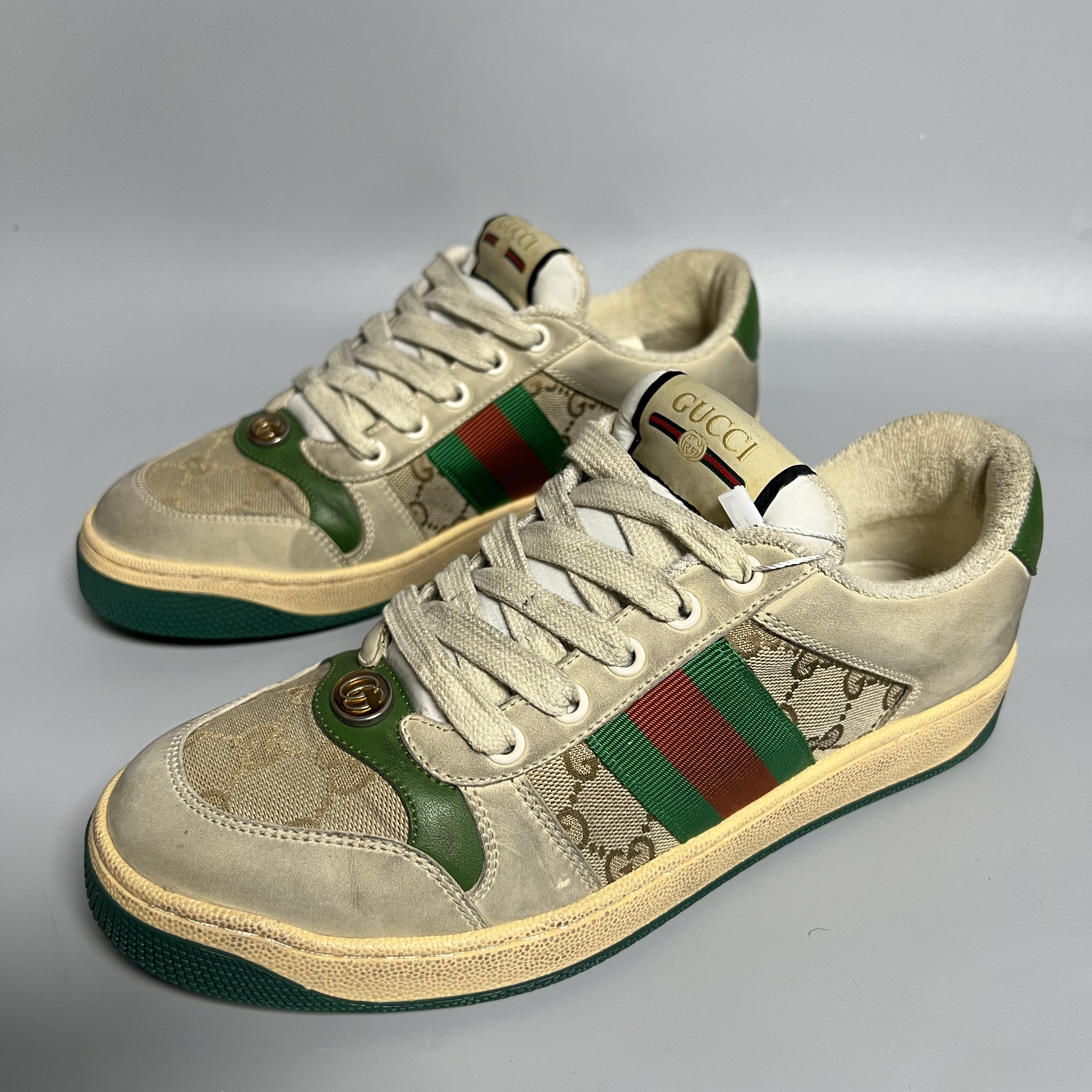 95新 GUCCI/古驰 经典墨绿做脏做旧脏脏鞋39 jx630