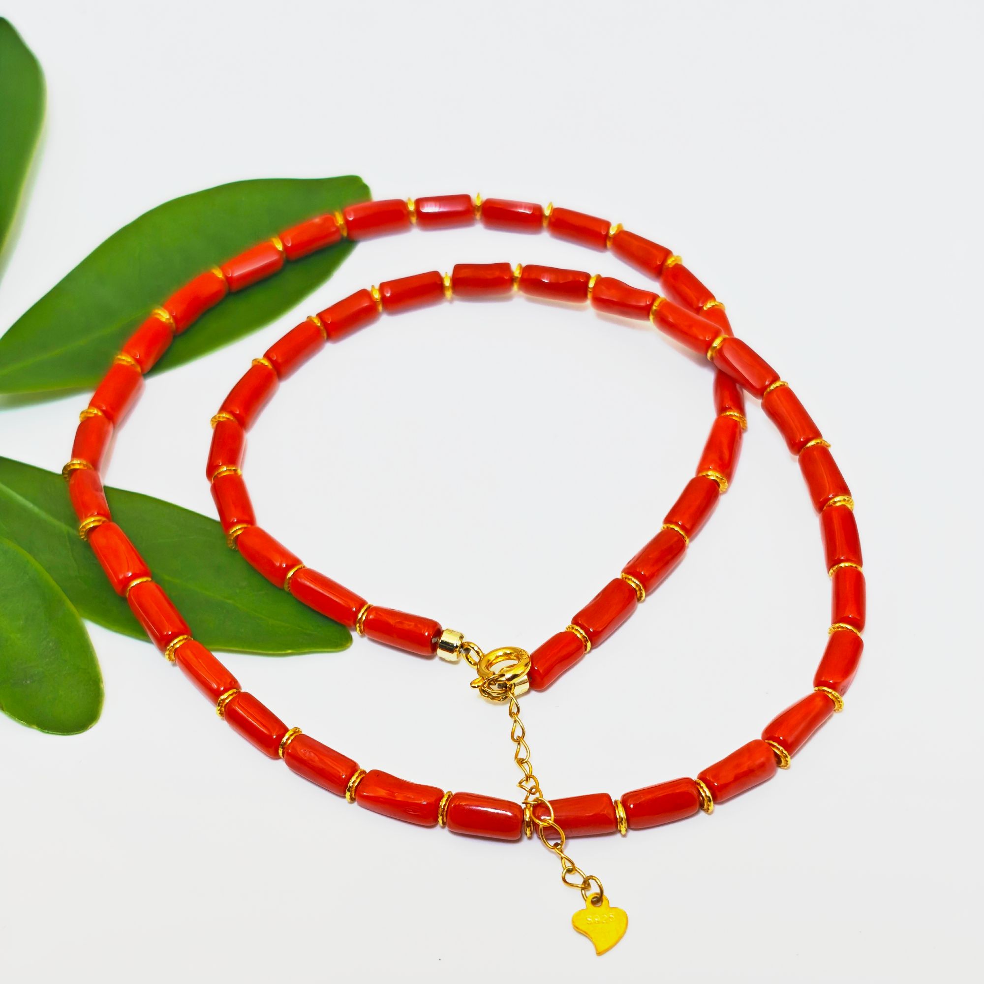 【中展珠宝】红珊瑚竹节节节高升气质百搭经典精致