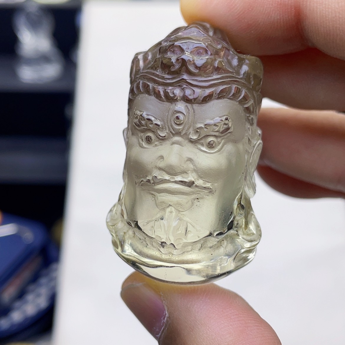 【闪购商品】水晶颈饰未镶嵌黄水晶立体精雕黄财神佛首吊坠