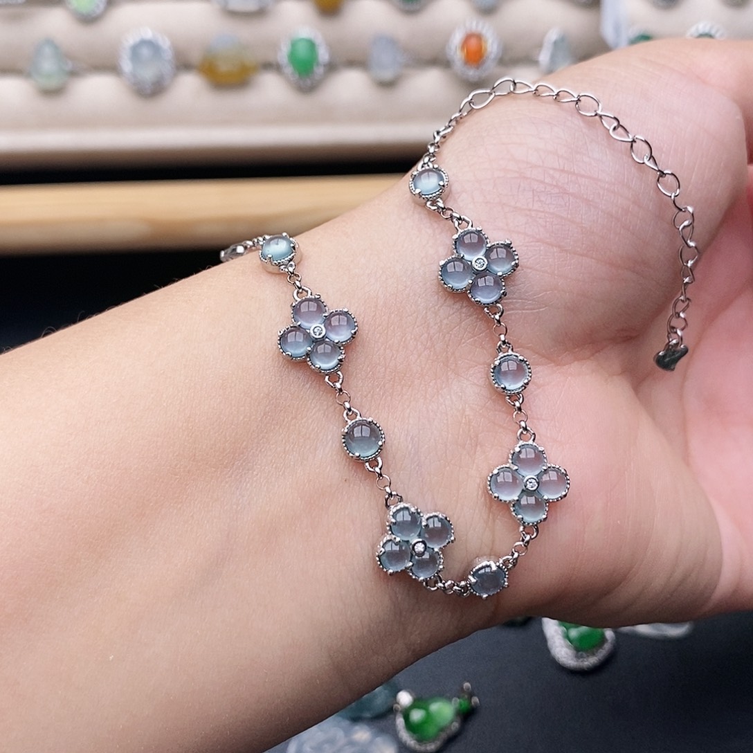 苞***子翡翠银S925镶嵌戒指