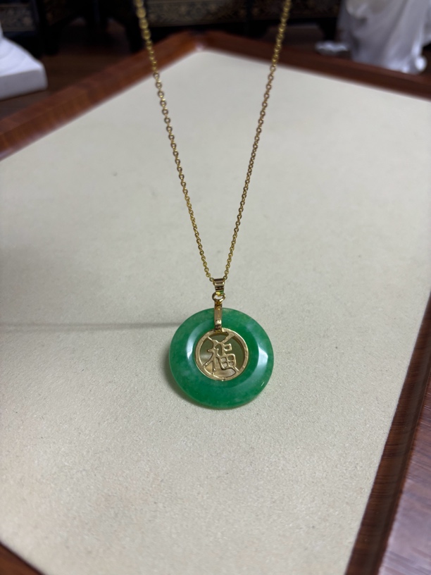 源头工厂直销 年底清库存 缅甸翡翠福牌圆形吊坠挂件项链