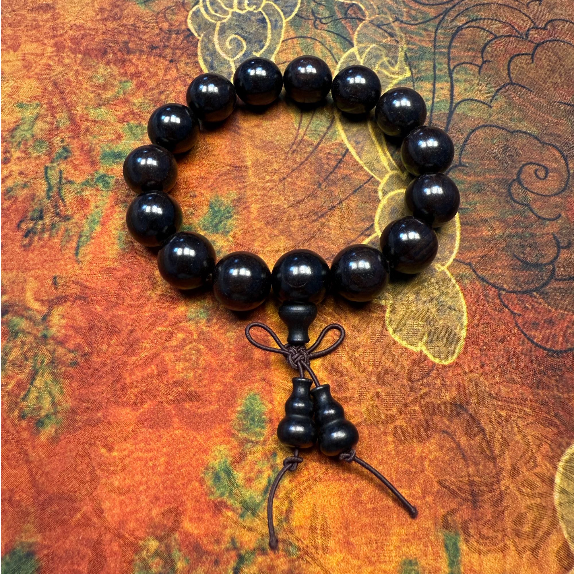 A156紫光檀单圈手串15mm-无礼盒