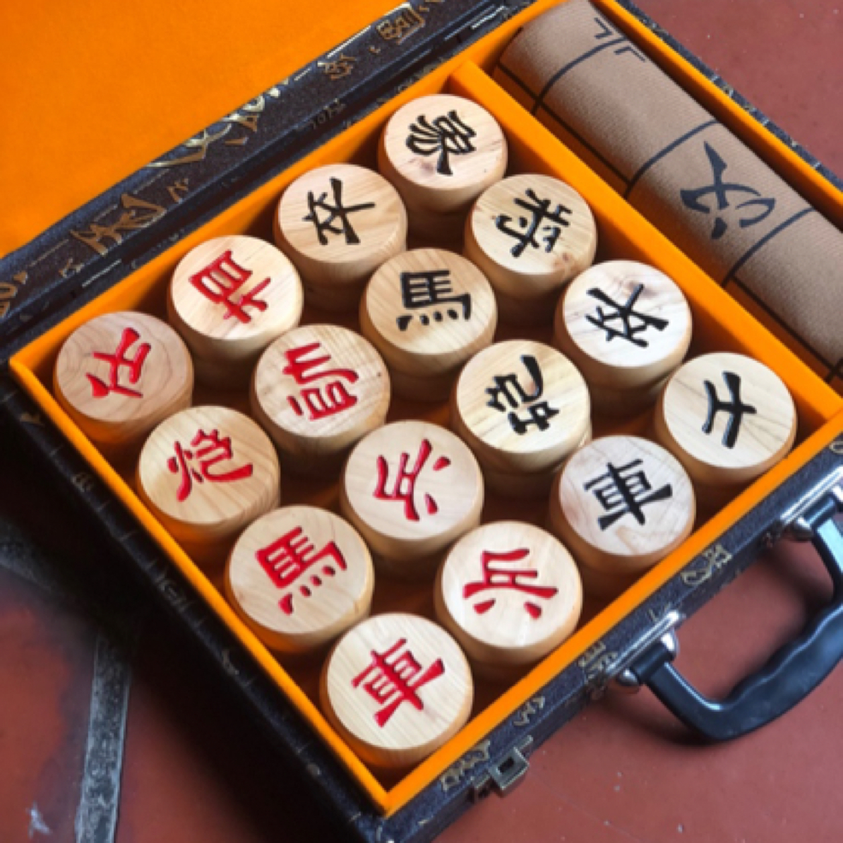 【将军体定制款】柏柏木象棋实木名木礼盒套装