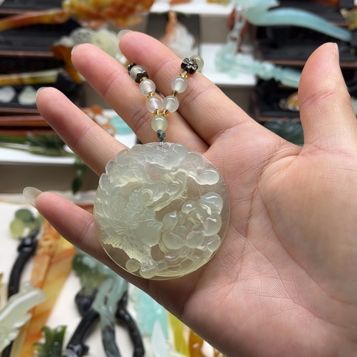 蛇纹石玉未镶嵌岫玉发簪