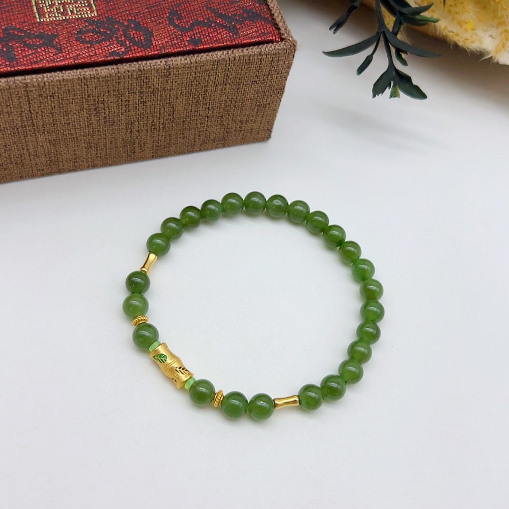 925银树脂手链 02840 好啊商店 925银竹节串珠手链 弹力绳